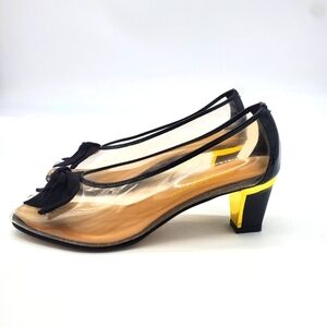 California Magdesians Shoe Women's 8.5M Slip On Transparent Heels Vintage